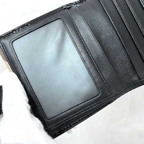 BURBERRY W wallet beige black check double PVC patent leather  folio flap ladies - Picture 6 of 10